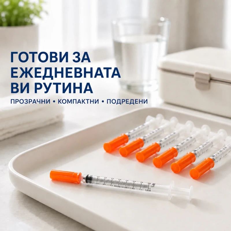 Инсулинова спринцовка 1 ml, подготвена за ежедневна употреба